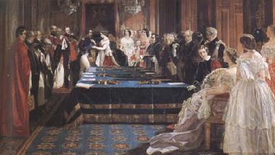 Edward Matthew Ward The Investiture of Napoleon III with the Order of the Garter 18 April 1855 (mk25) Sweden oil painting art